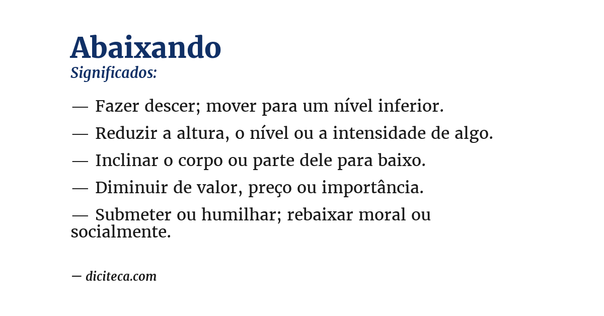 Significado de abaixando