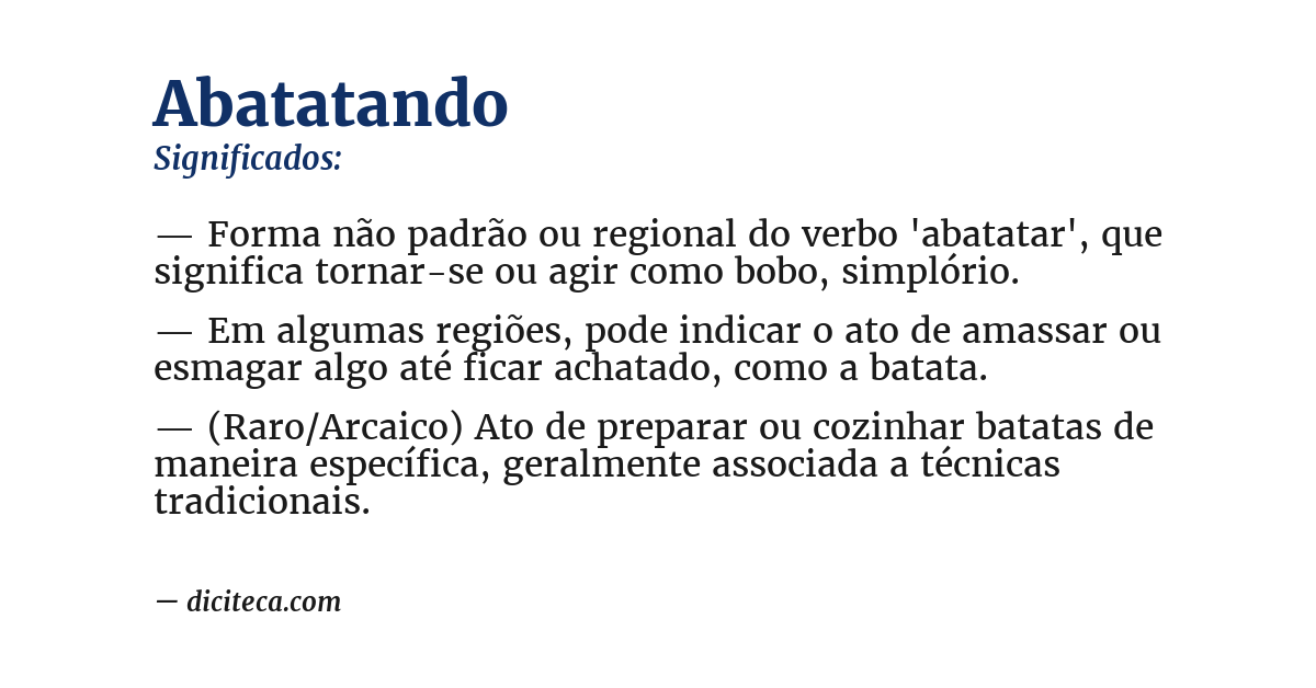 Significado de abatatando