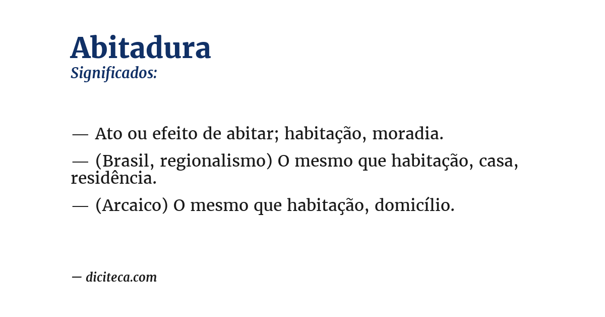 Significado de abitadura