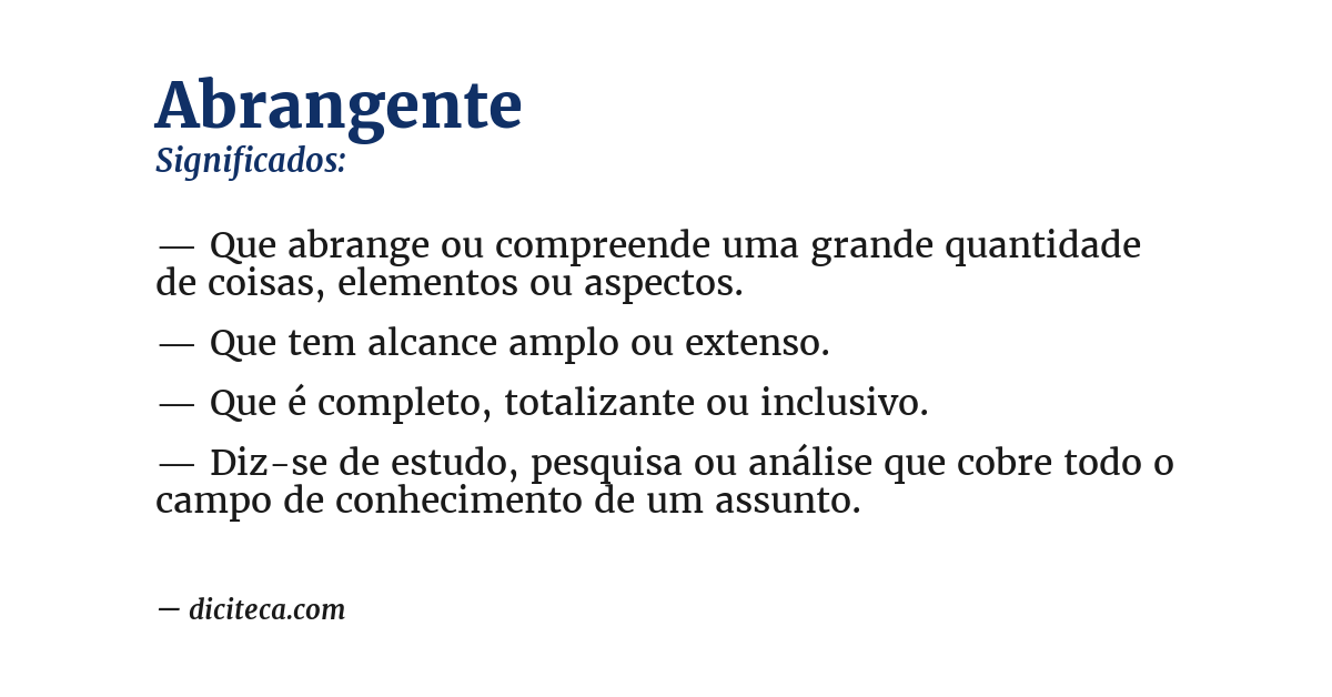 Significado de abrangente