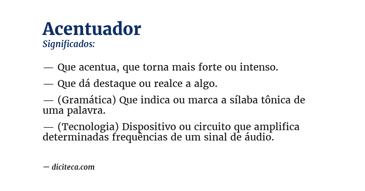 Significado de acentuador
