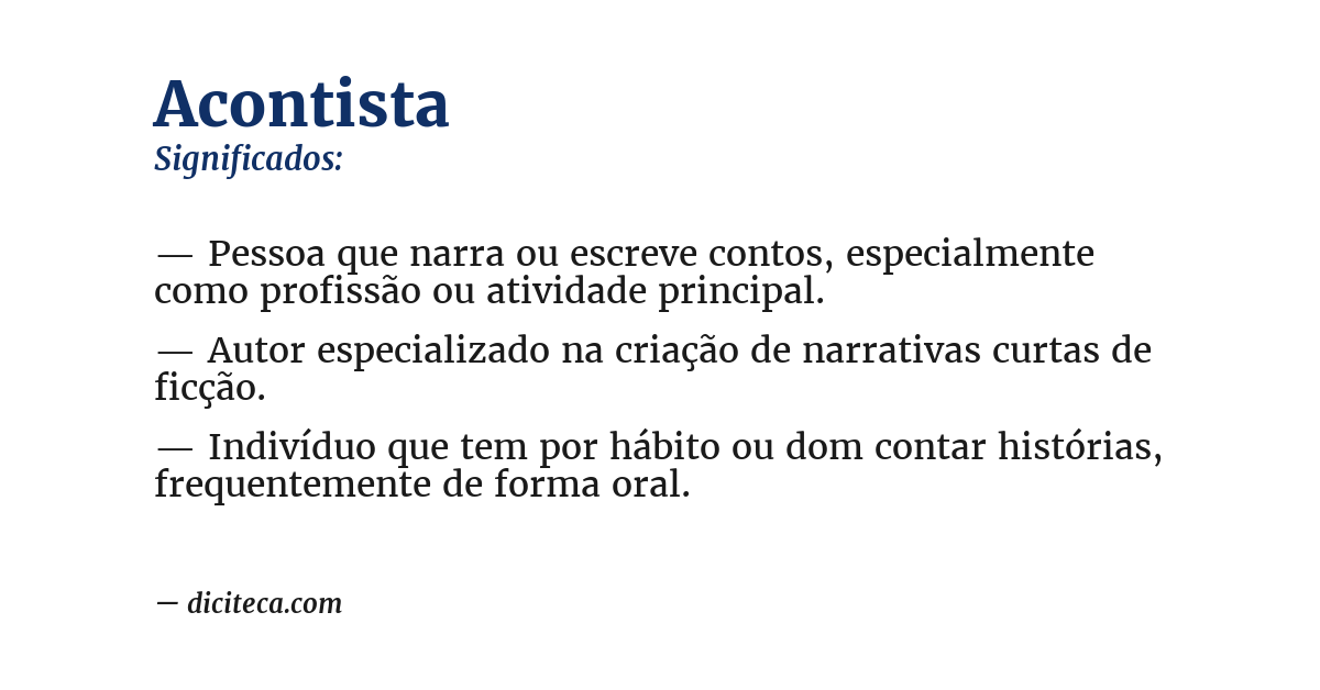 Significado de acontista