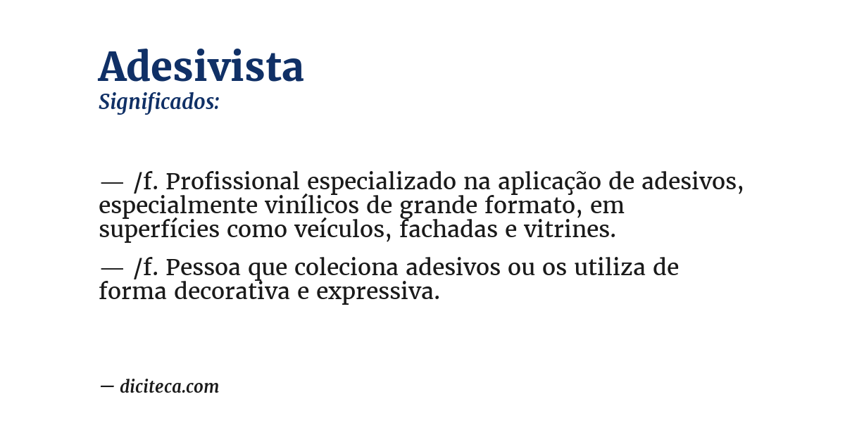 Significado de adesivista