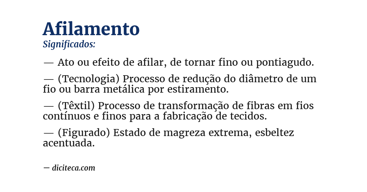 Significado de afilamento