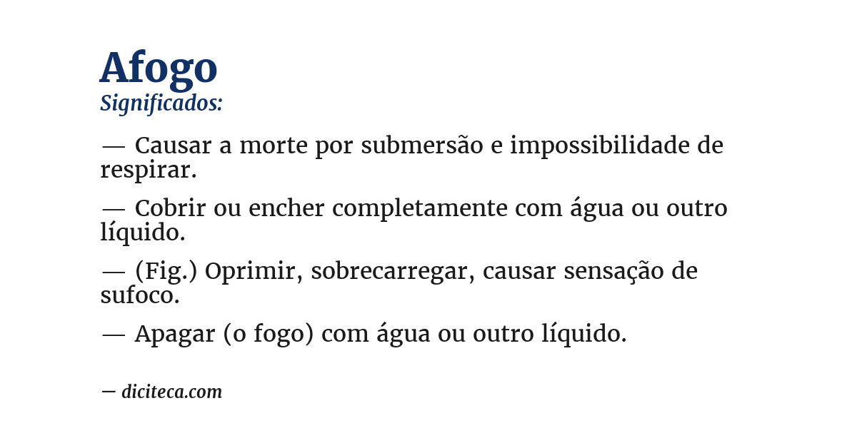 Significado de afogo