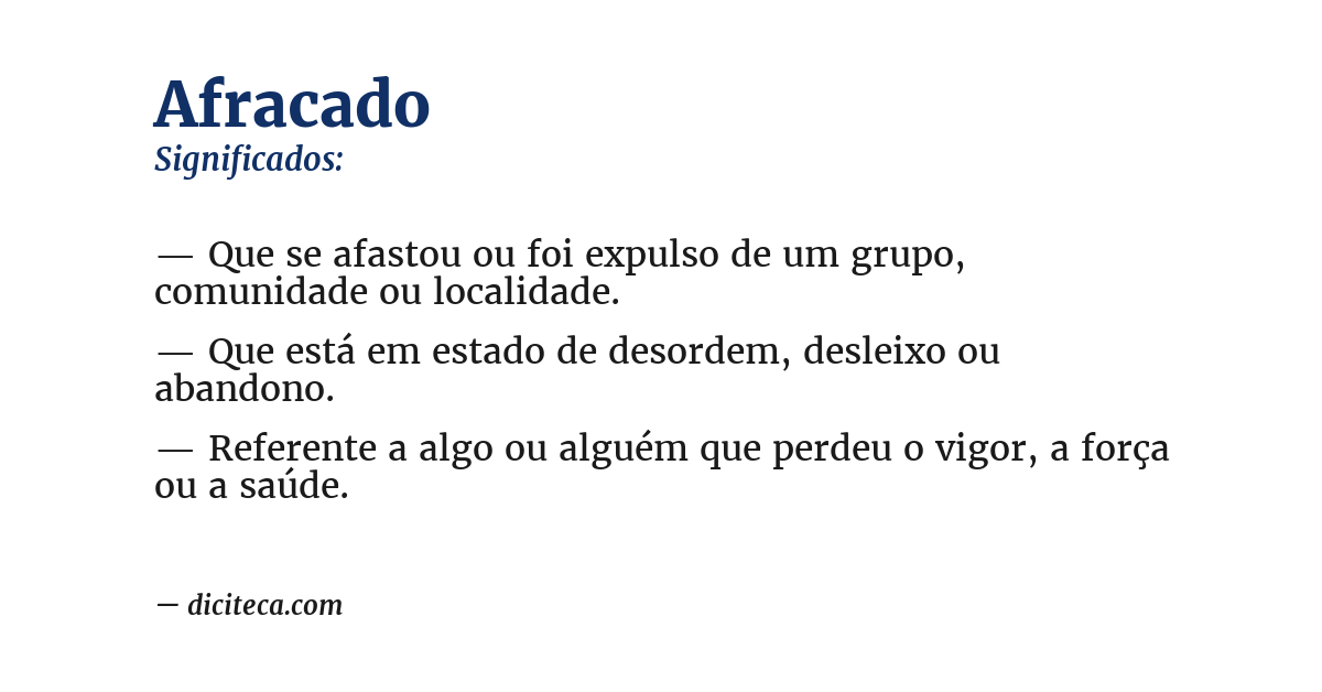 Significado de afracado