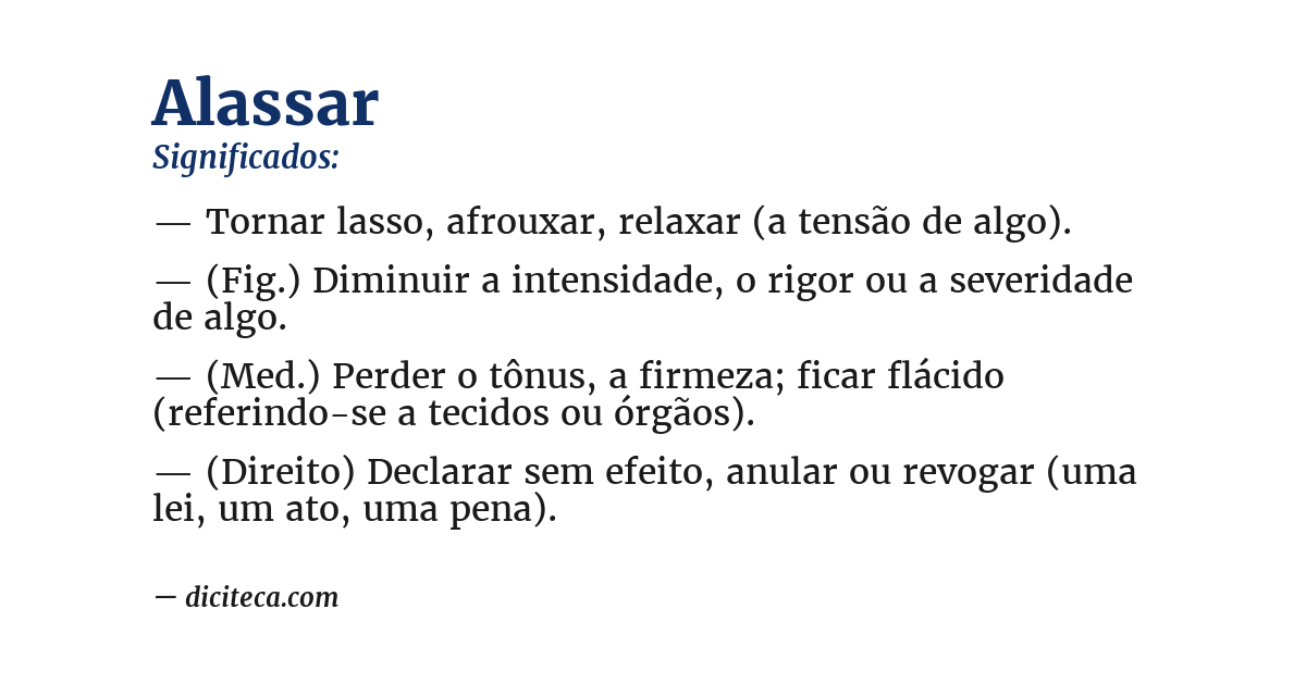Significado de alassar
