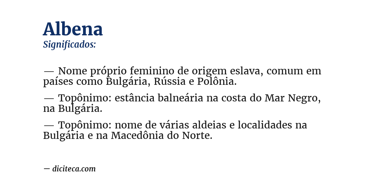 Significado de albena