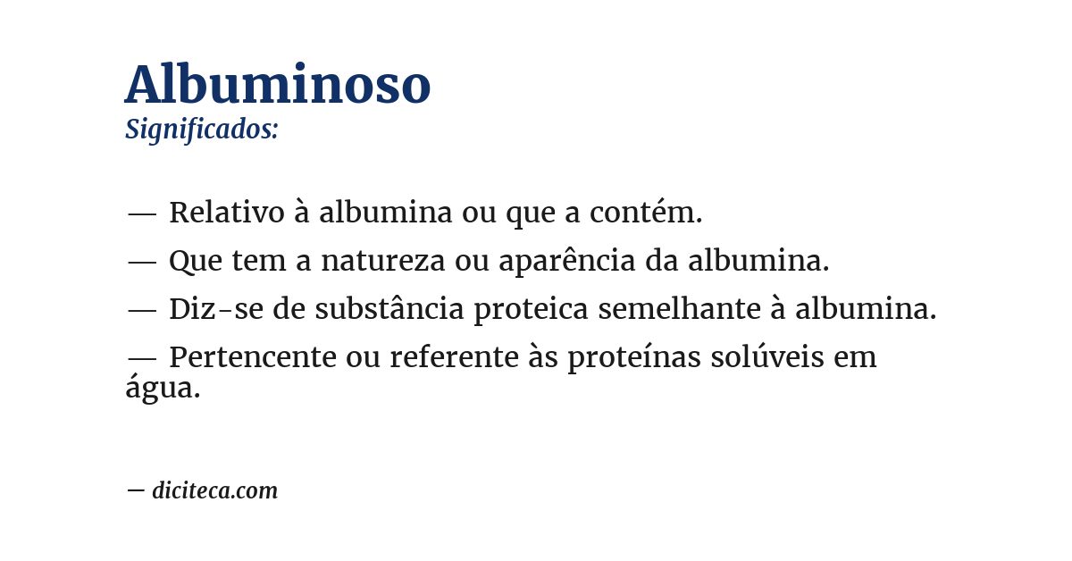 Significado de albuminoso
