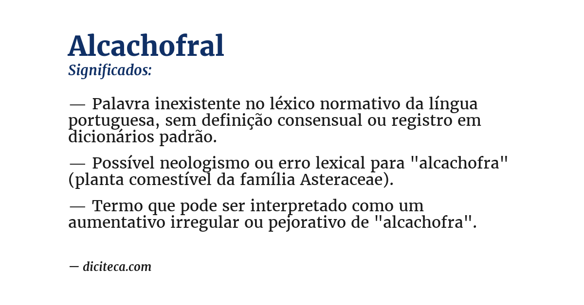 Significado de alcachofral