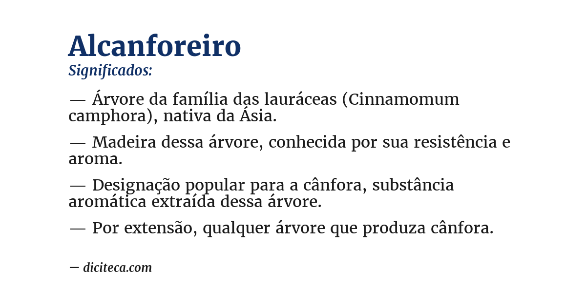 Significado de alcanforeiro