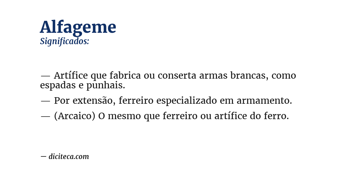 Significado de alfageme