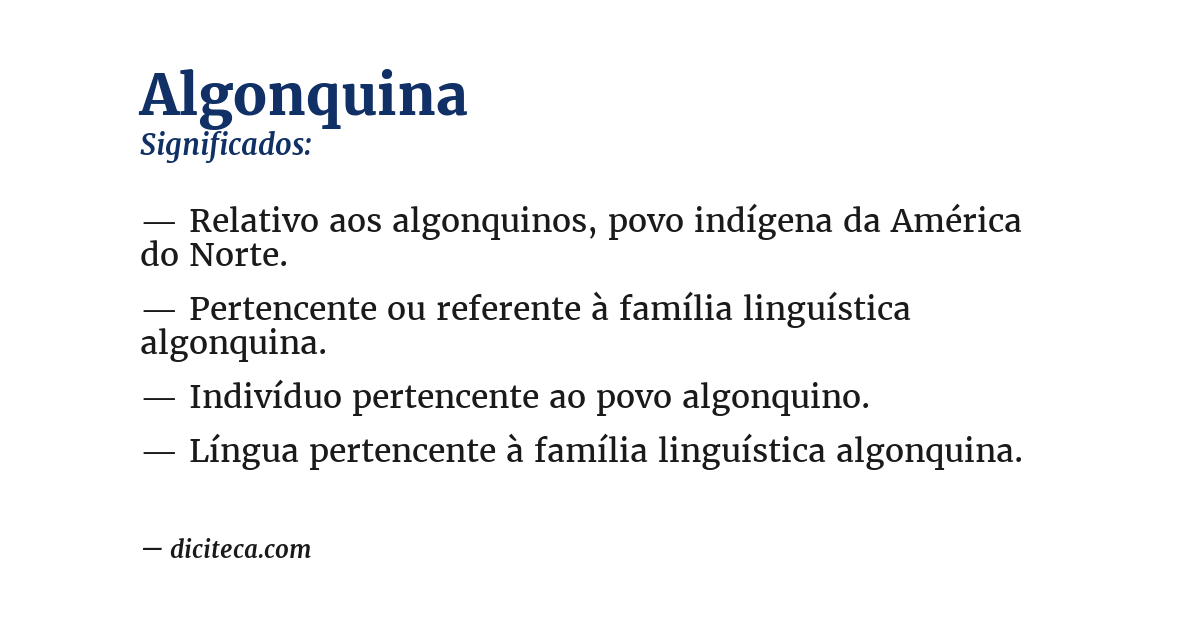 Significado de algonquina