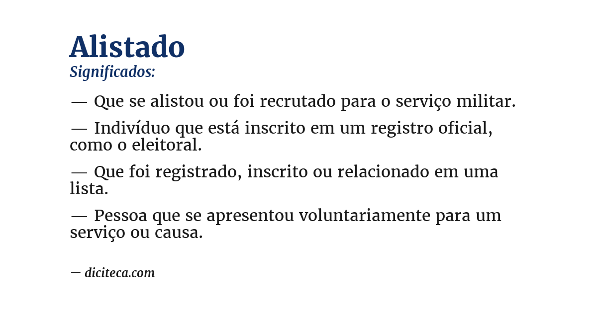 Significado de alistado