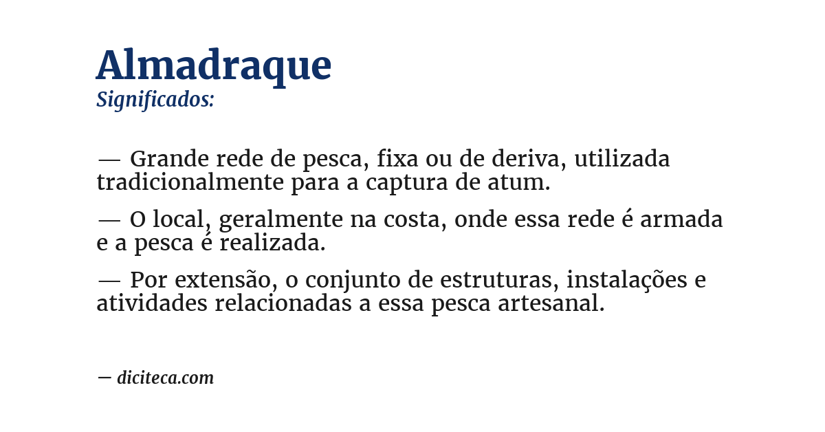 Significado de almadraque