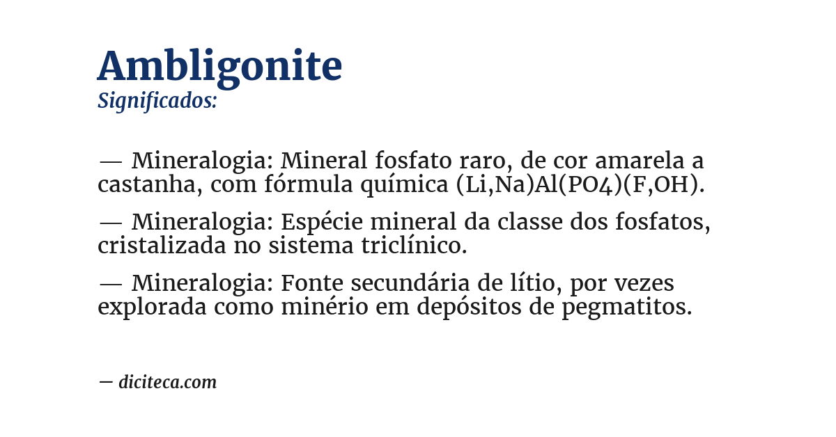 Significado de ambligonite