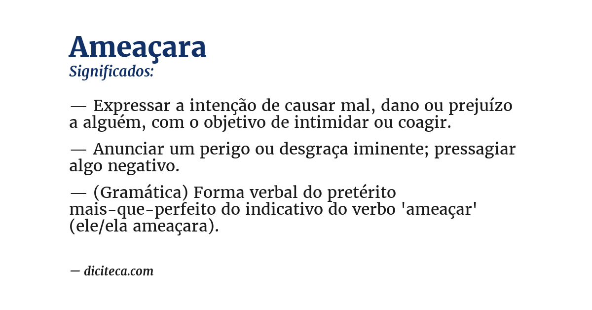Significado de ameaçara