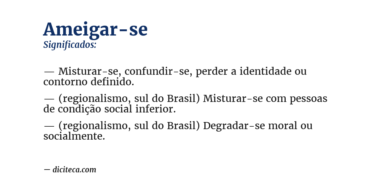 Significado de ameigar-se