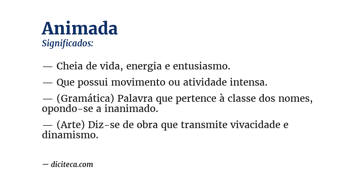 Significado de animada