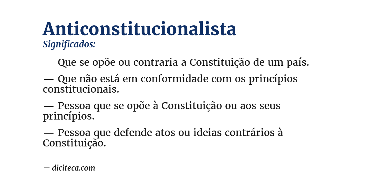 Significado de anticonstitucionalista