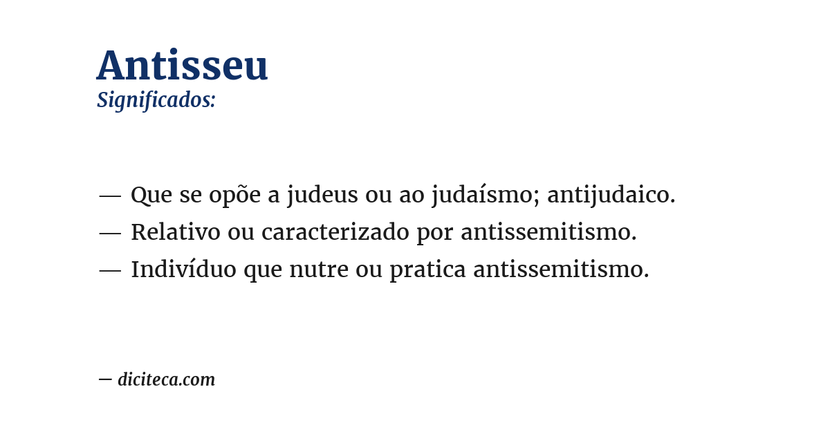 Significado de antisseu