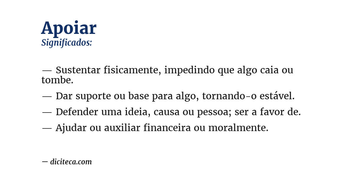 Significado de apoiar