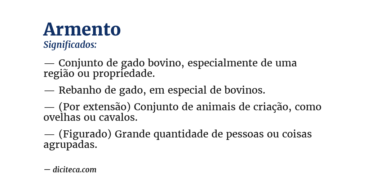 Significado de armento