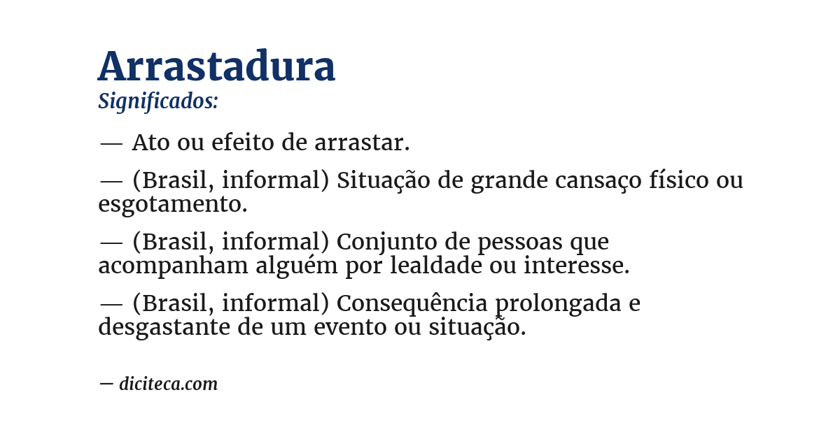 Significado de arrastadura