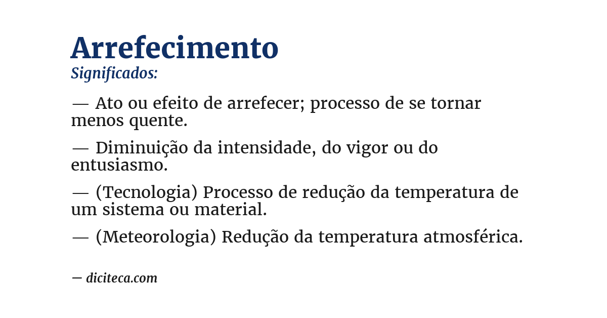 Significado de arrefecimento