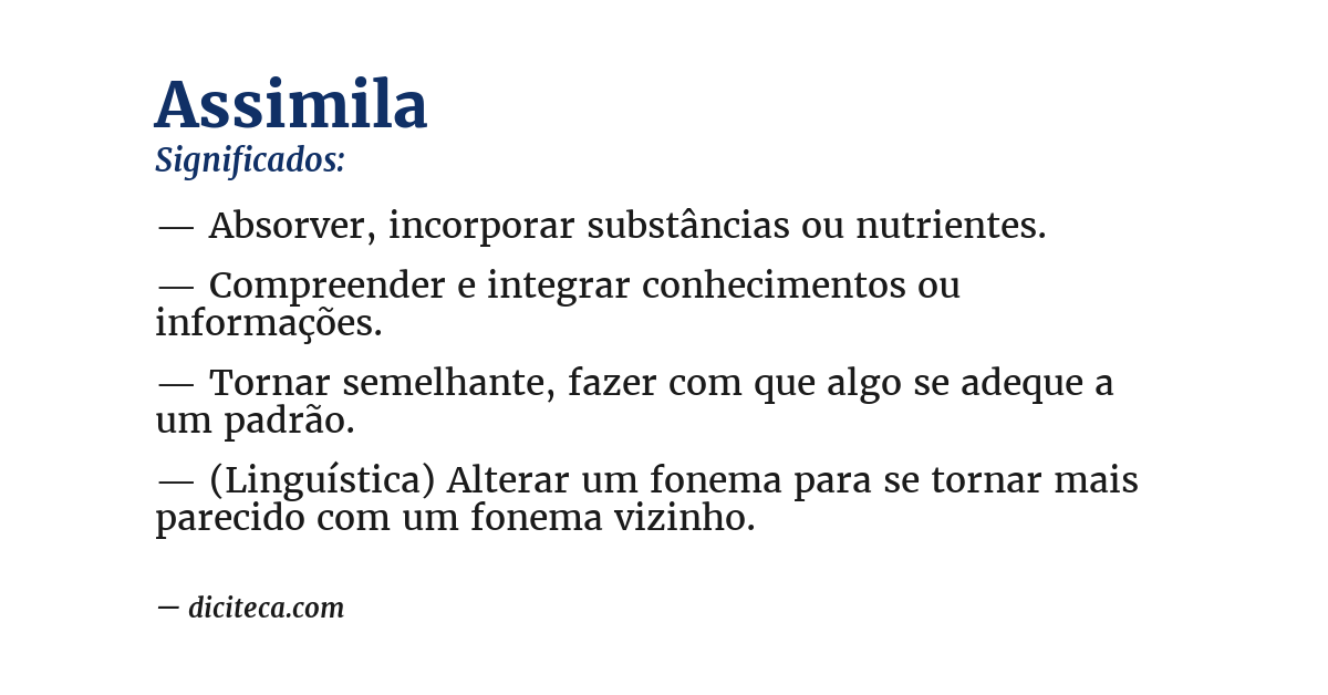 Significado de assimila