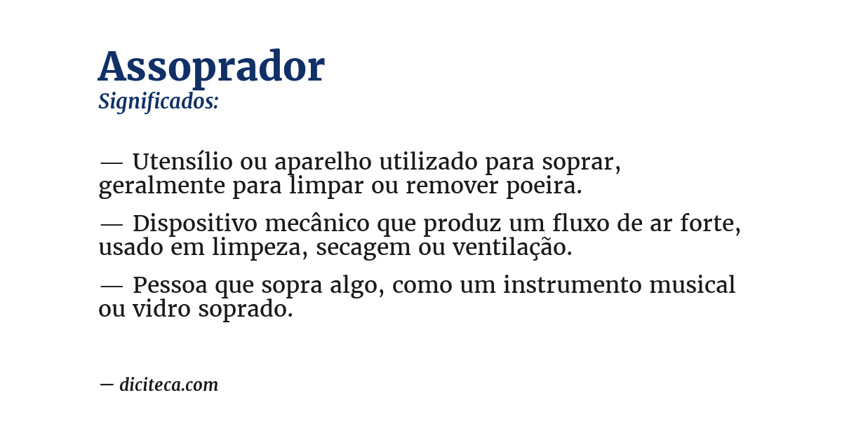 Significado de assoprador