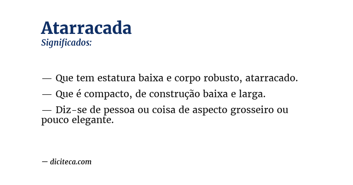 Significado de atarracada