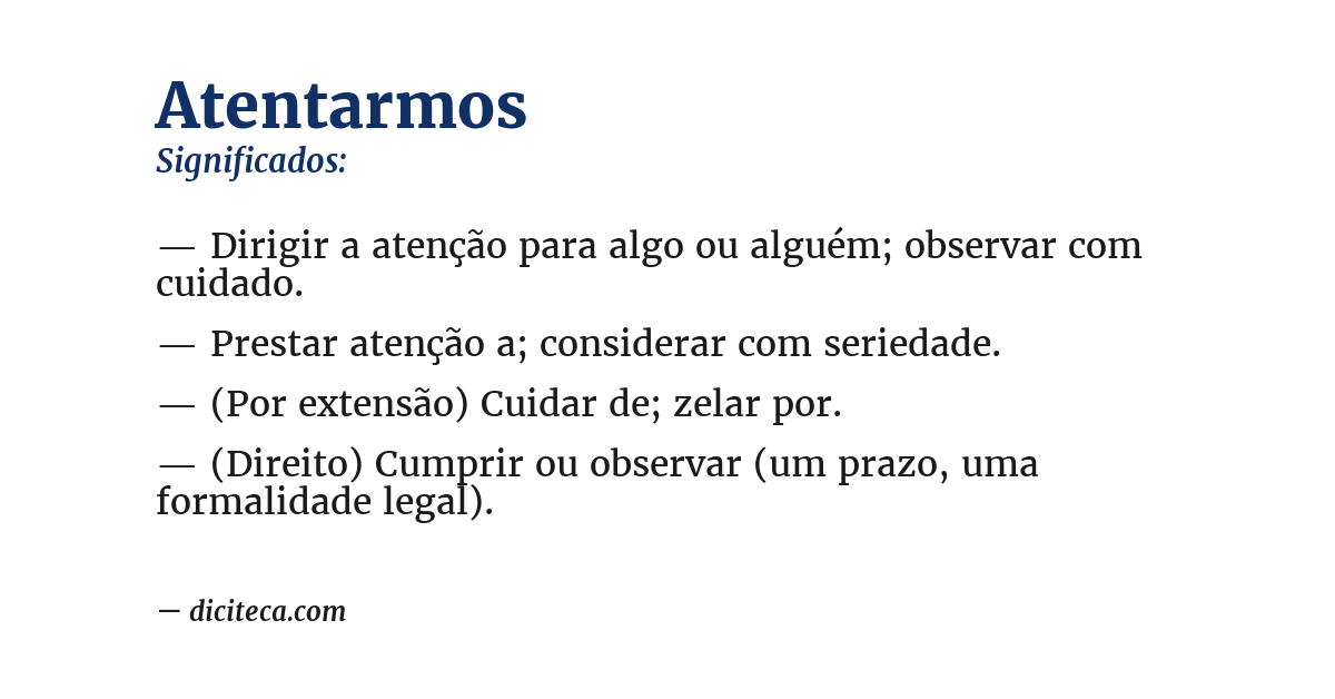 Significado de atentarmos