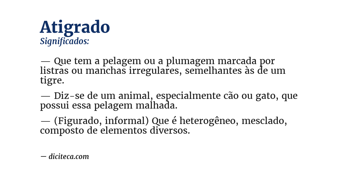 Significado de atigrado