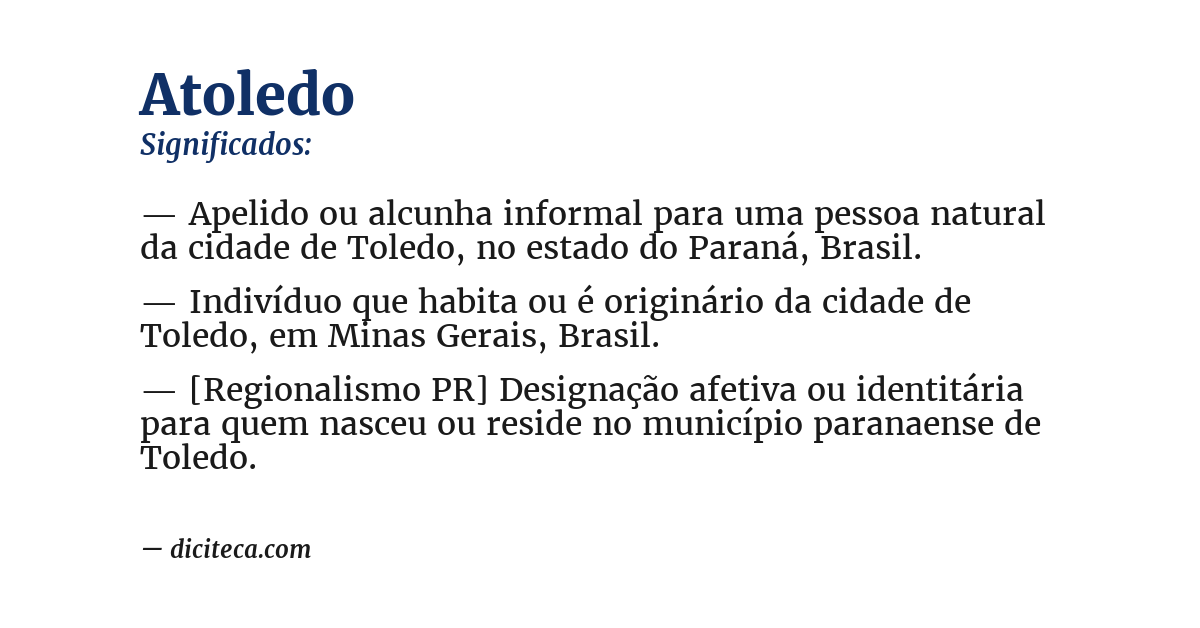Significado de atoledo