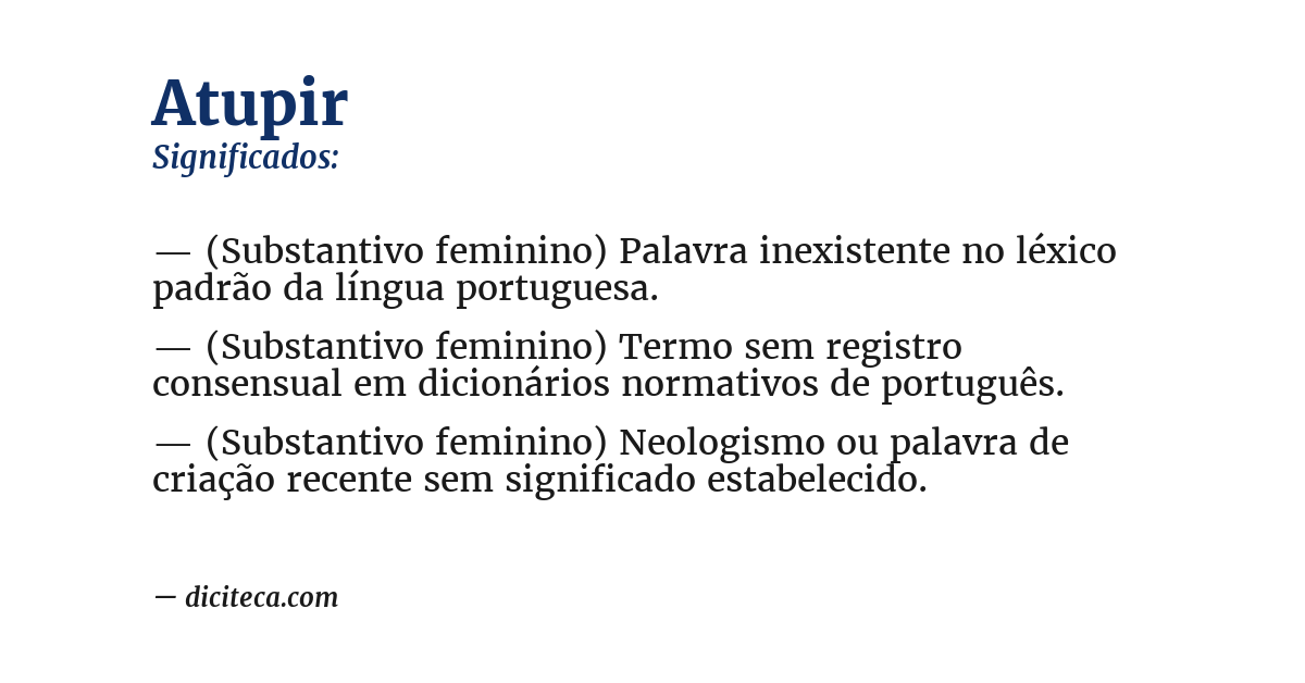 Significado de atupir