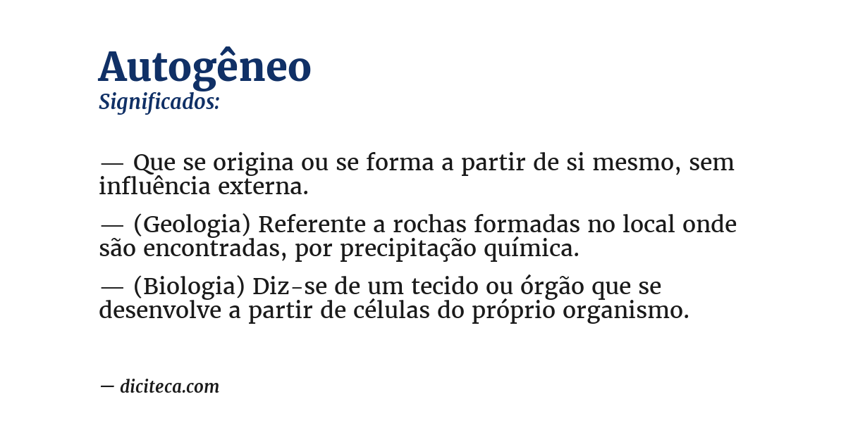 Significado de autogêneo