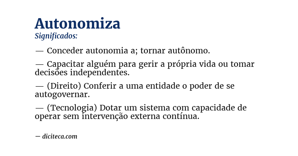 Significado de autonomiza