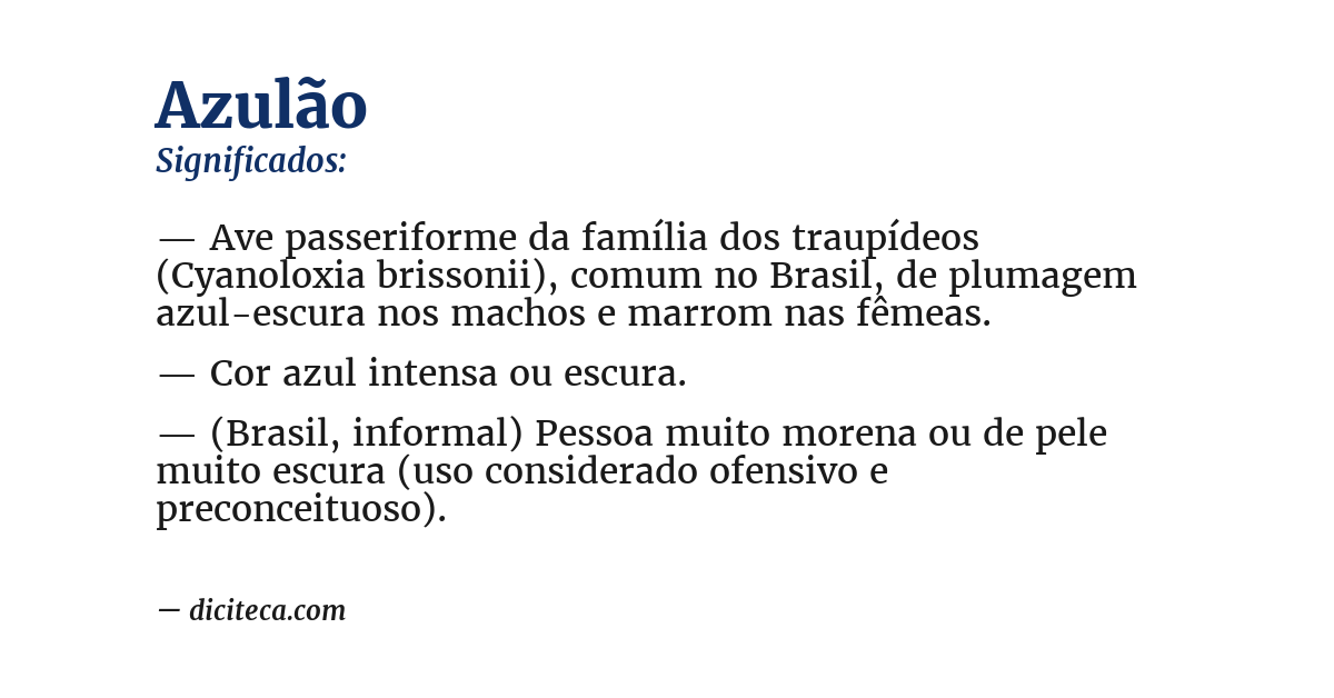 Significado de azulão