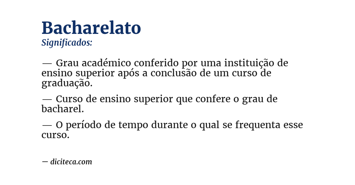 Significado de bacharelato