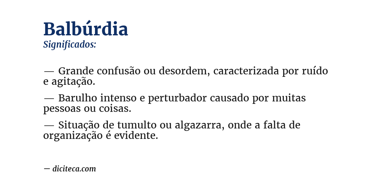 Significado de balbúrdia