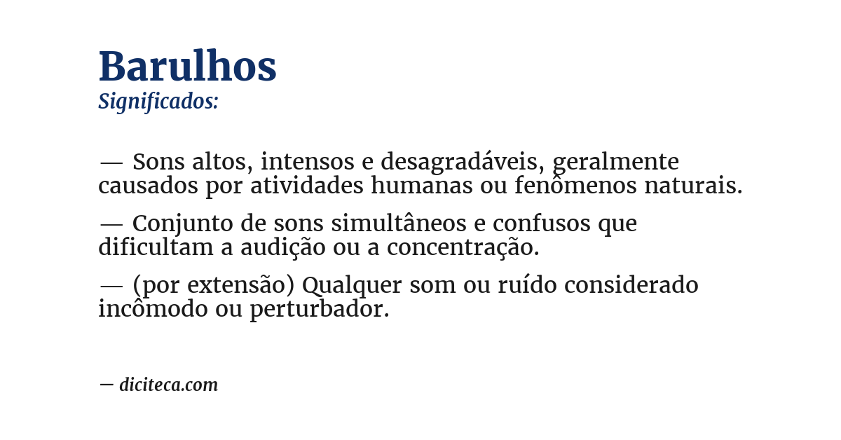 Significado de barulhos