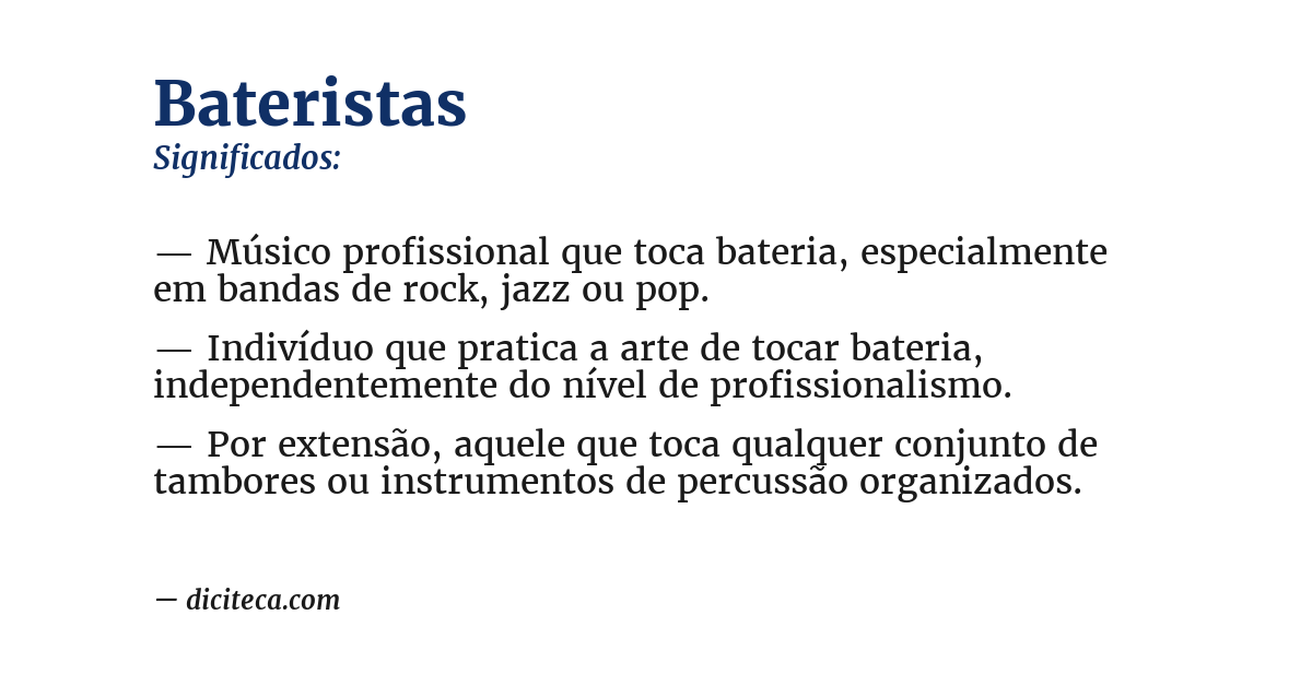 Significado de bateristas