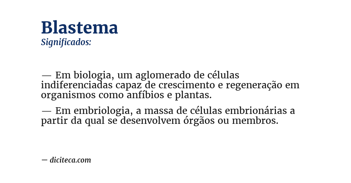 Significado de blastema