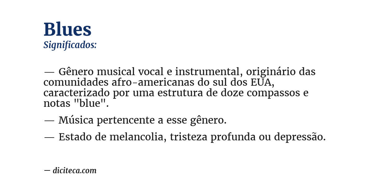 Significado de blues