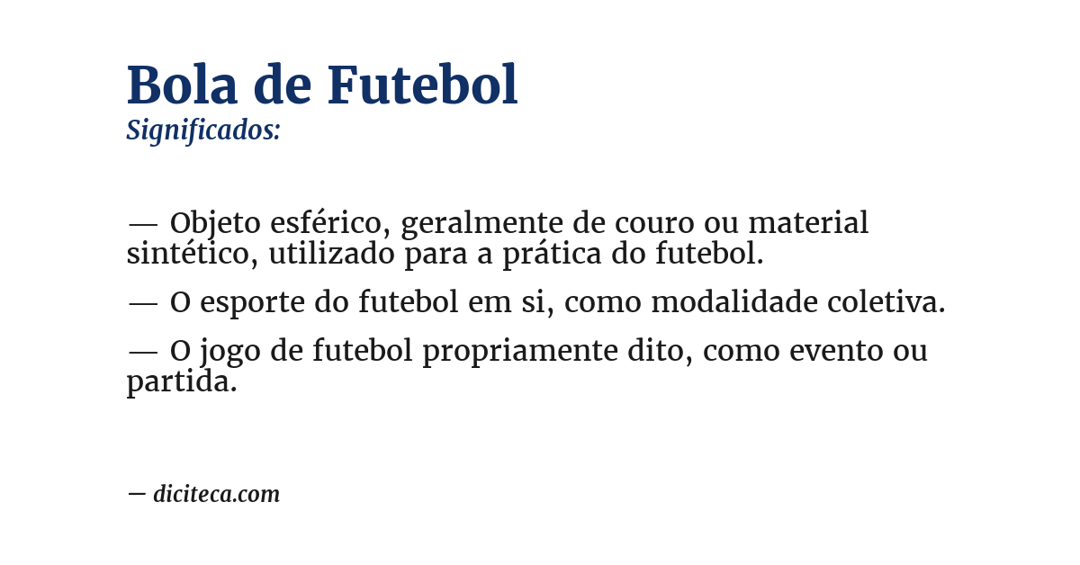 Significado de bola de futebol