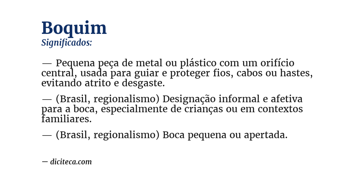 Significado de boquim