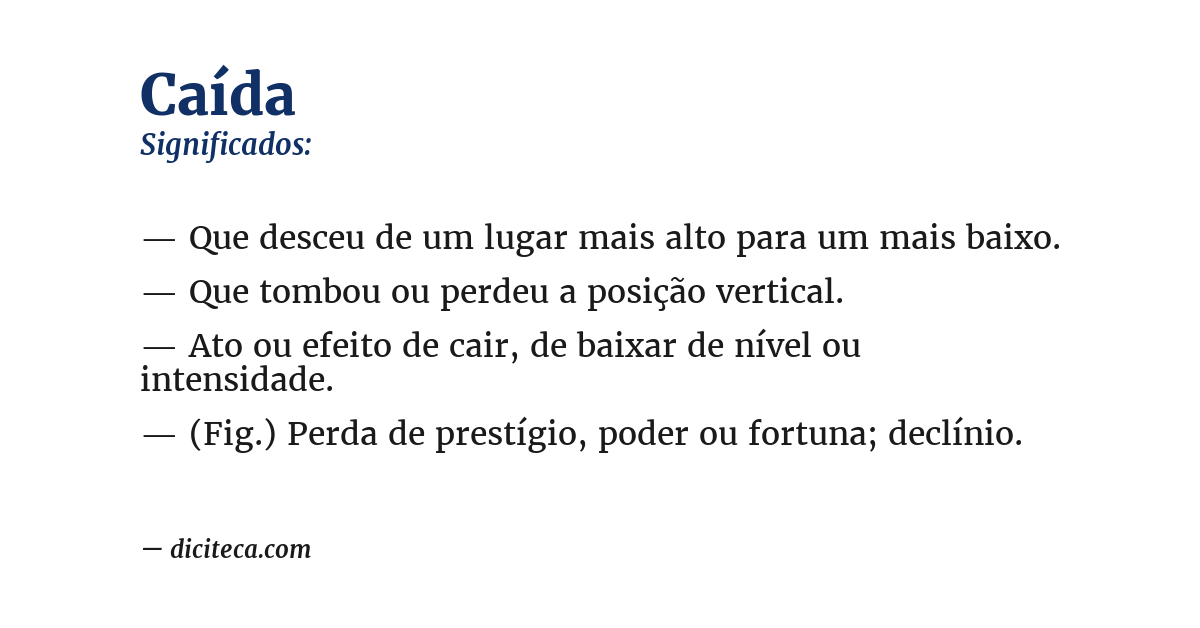 Significado de caída