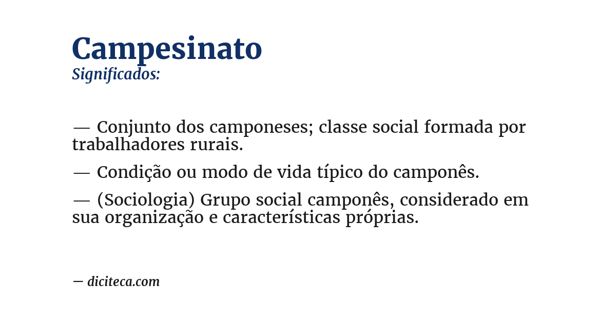 Significado de campesinato