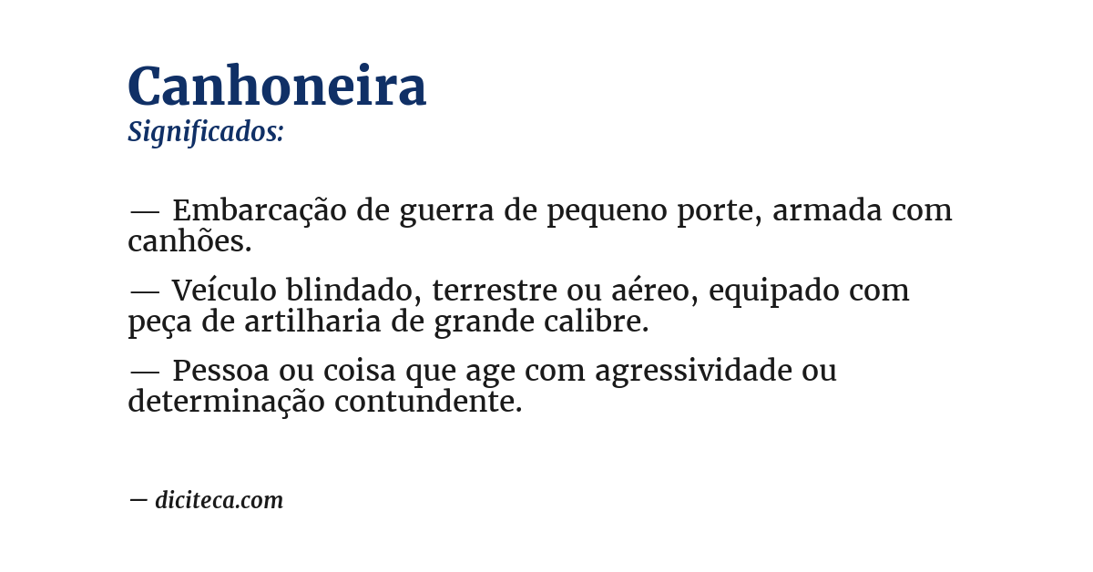 Significado de canhoneira